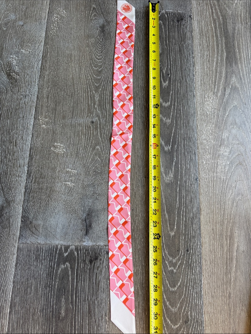 Moynat Paris Pink & Orange Silk Twilly Scarf AS - Picture 3 of 3